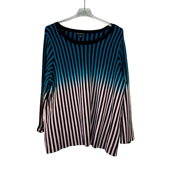 I.N.C. International Concepts Womens Size3x Striped Long Sleeve Top - Picture 1 of 6